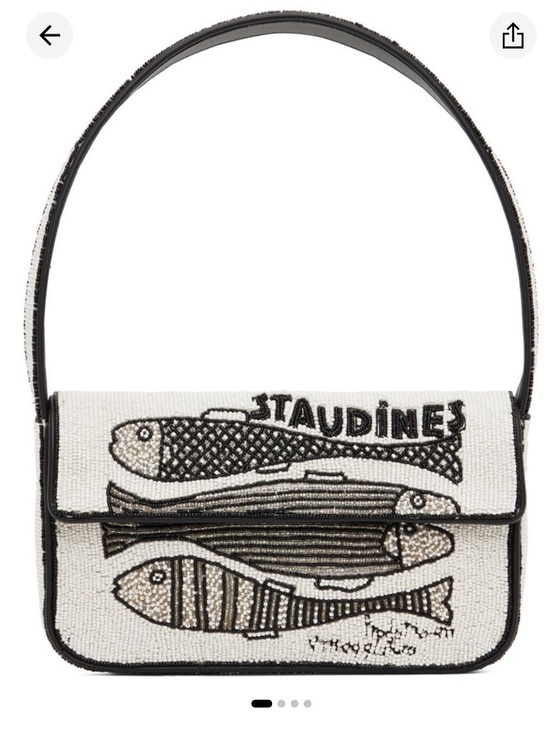 STAUD Handbags - STAUD BEADED TOMMY BAG STAUDINES BLACK WHITE NWOT Limited Collection